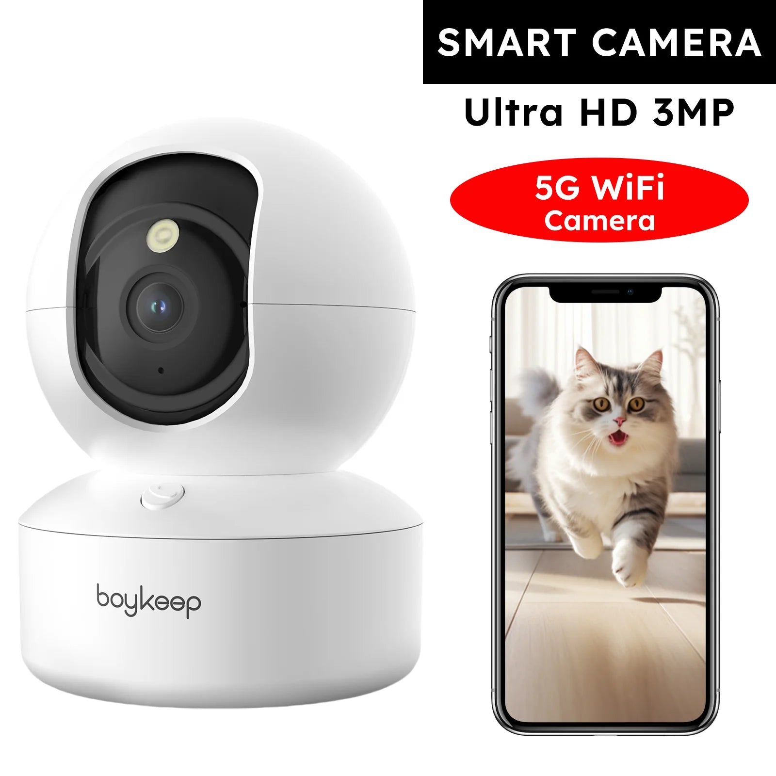 Camara Inteligentes para Mascotas/Perros y Bebés (2k Ultra HD+Wifi 5G)