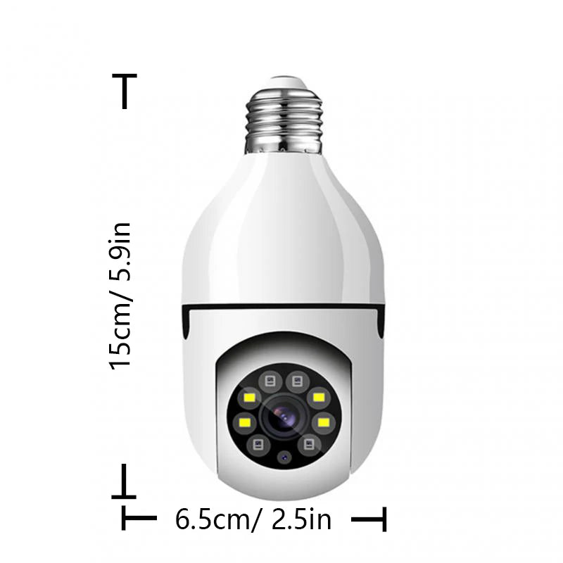 Cámaras Bombilla WiFi 360° HD- Seguridad para Hogar y Negocio