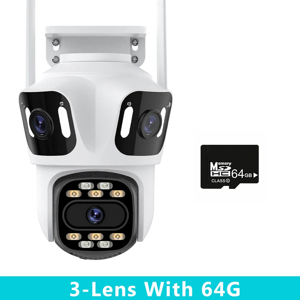 SecureCam Pro 360°- Camara de seguridad Exterior Multi-Lente Ultra HD